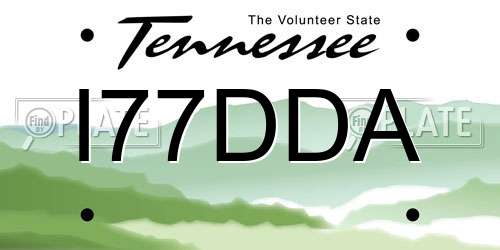 I77DDA Tennessee License Plate