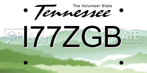 I77ZGB Tennessee License Plate