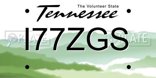 I77ZGS Tennessee License Plate