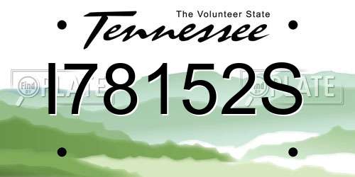 I78152S Tennessee License Plate