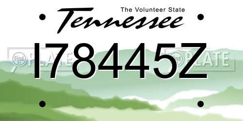 I78445Z Tennessee License Plate