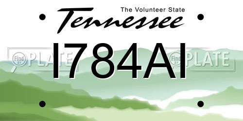 I784AI Tennessee License Plate