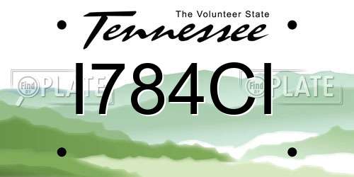 I784CI Tennessee License Plate