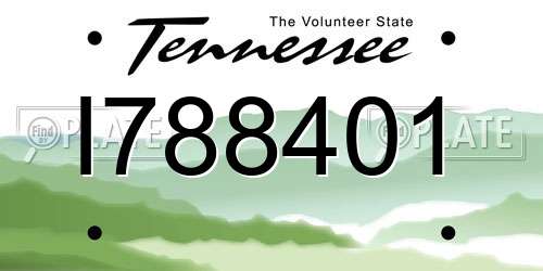 I788401 Tennessee License Plate