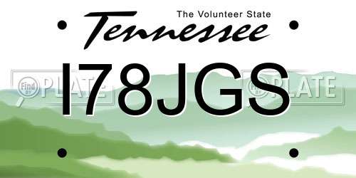 I78JGS Tennessee License Plate