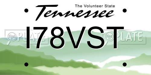 I78VST Tennessee License Plate