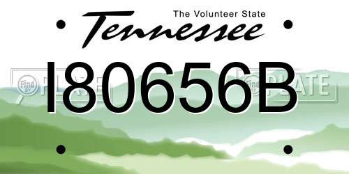 I80656B Tennessee License Plate