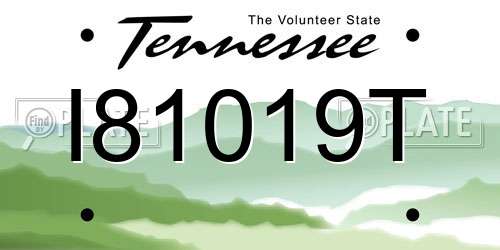 I81019T Tennessee License Plate
