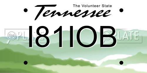 I81IOB Tennessee License Plate