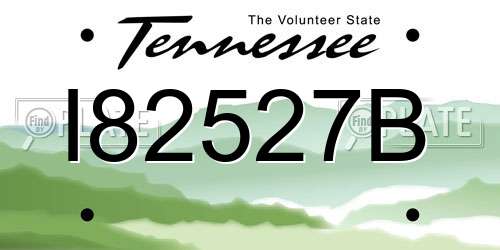 I82527B Tennessee License Plate