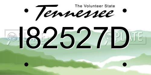 I82527D Tennessee License Plate