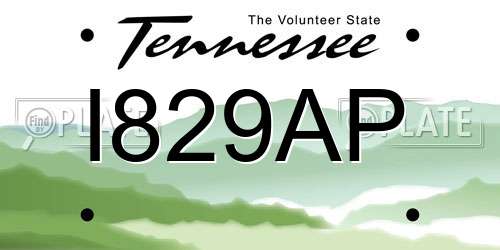 I829AP Tennessee License Plate