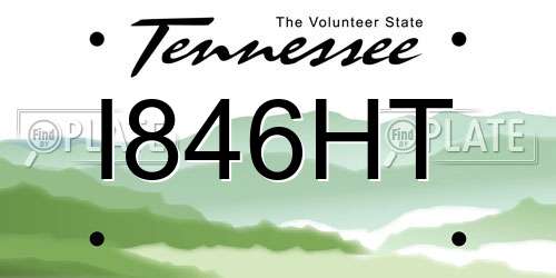 I846HT Tennessee License Plate