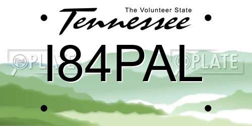 I84PAL Tennessee License Plate