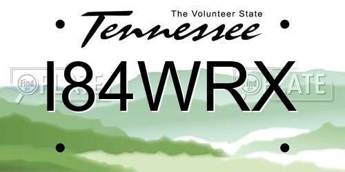 I84WRX Tennessee License Plate