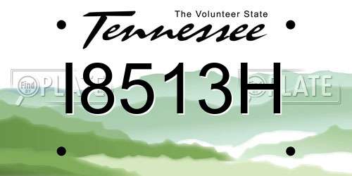 I8513H Tennessee License Plate