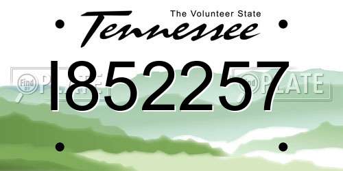 I852257 Tennessee License Plate