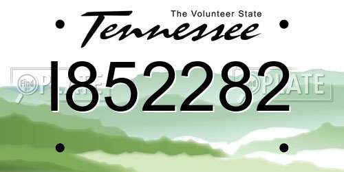I852282 Tennessee License Plate