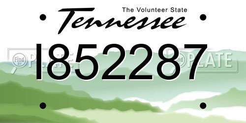 I852287 Tennessee License Plate