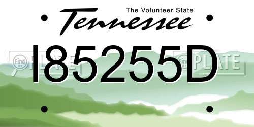 I85255D Tennessee License Plate