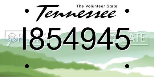 I854945 Tennessee License Plate