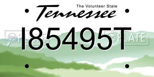 I85495T Tennessee License Plate