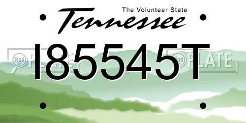I85545T Tennessee License Plate