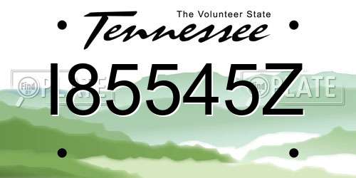 I85545Z Tennessee License Plate