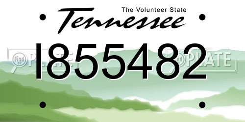 I855482 Tennessee License Plate