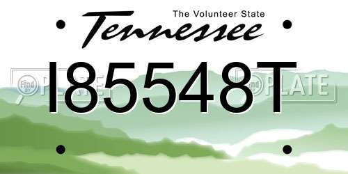 I85548T Tennessee License Plate