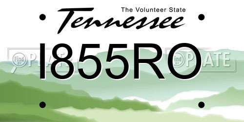 I855RO Tennessee License Plate
