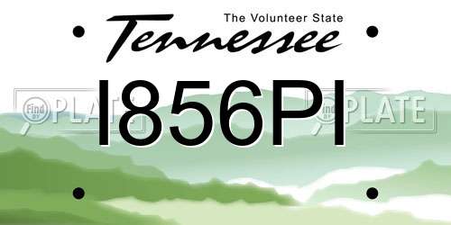 I856PI Tennessee License Plate