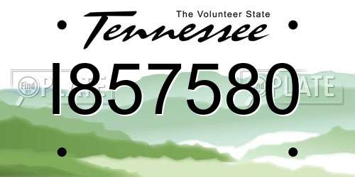 I857580 Tennessee License Plate