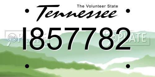 I857782 Tennessee License Plate
