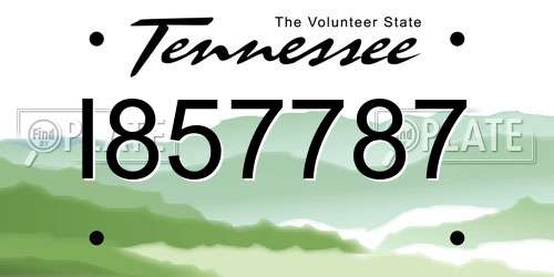 I857787 Tennessee License Plate