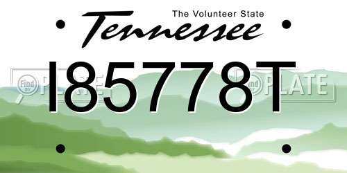 I85778T Tennessee License Plate