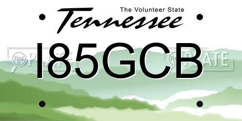 I85GCB Tennessee License Plate