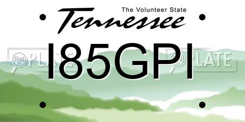 I85GPI Tennessee License Plate