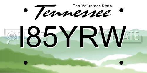 I85YRW Tennessee License Plate