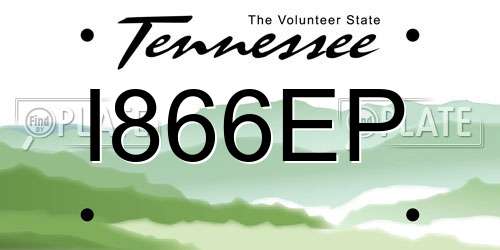 I866EP Tennessee License Plate