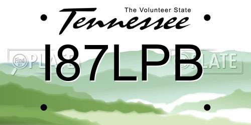 I87LPB Tennessee License Plate