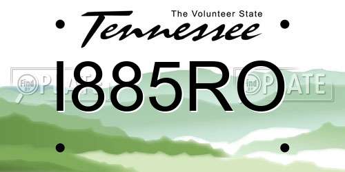 I885RO Tennessee License Plate