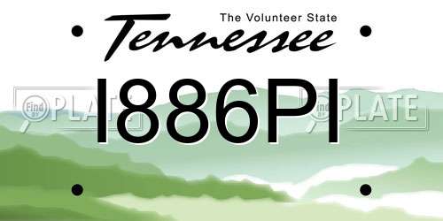 I886PI Tennessee License Plate