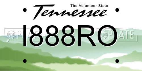 I888RO Tennessee License Plate