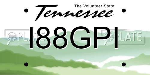 I88GPI Tennessee License Plate