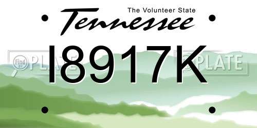I8917K Tennessee License Plate