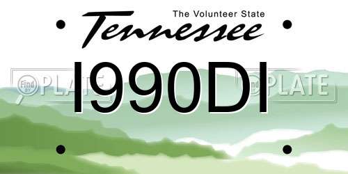 I990DI Tennessee License Plate