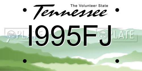 I995FJ Tennessee License Plate