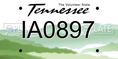 IA0897 Tennessee License Plate