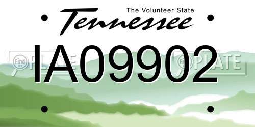 IA09902 Tennessee License Plate